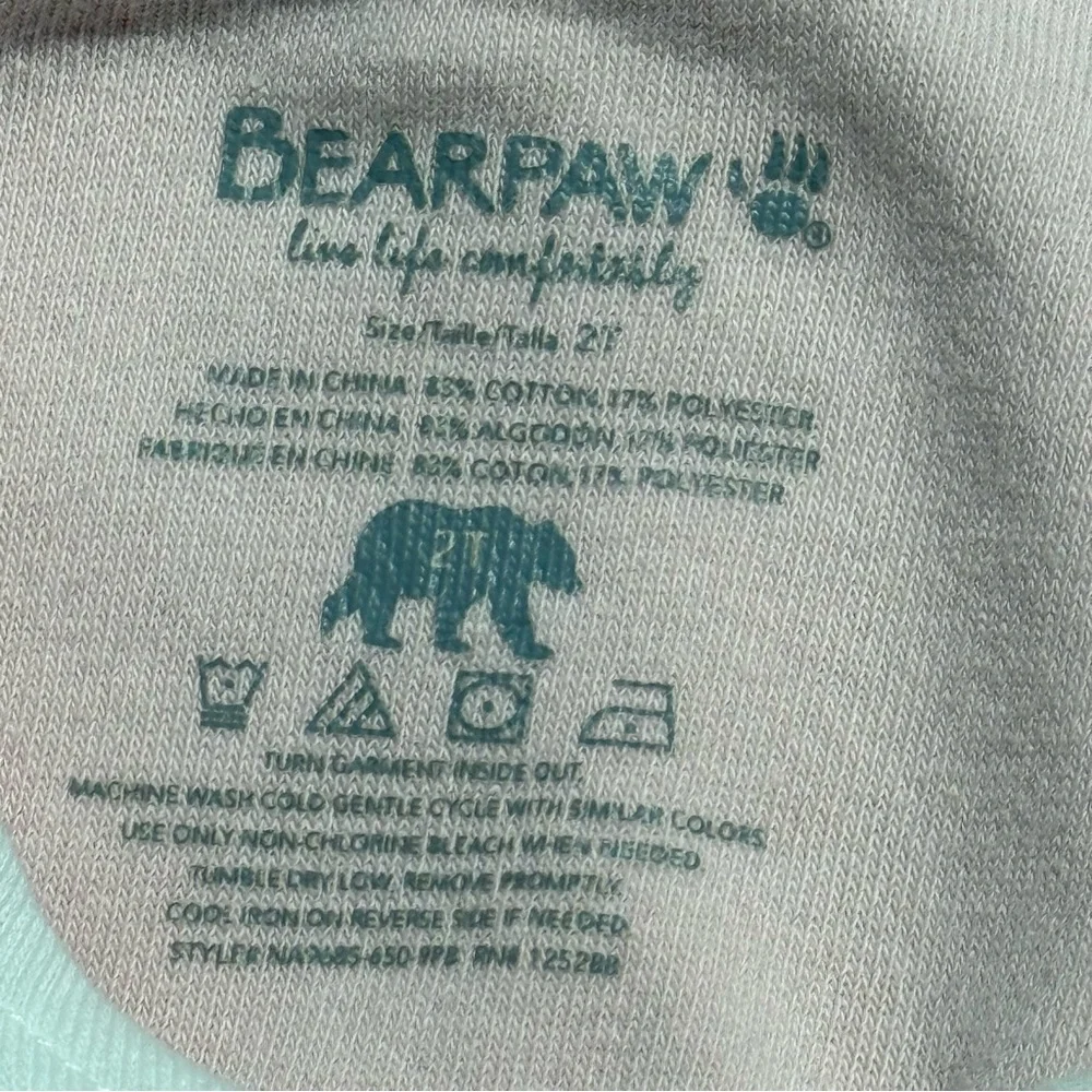 BearPaw 2 piece Terry retro style ringer tee & shorts set 2T